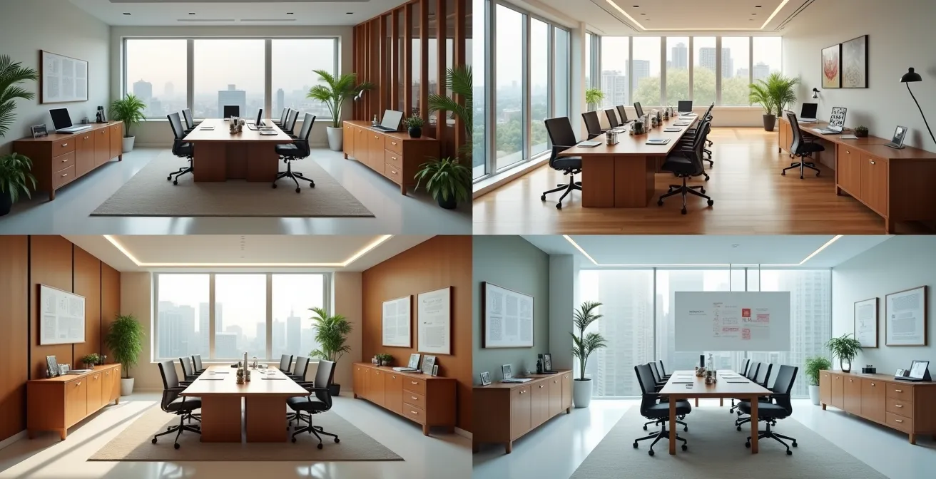 Professional workspace showing varied cultural approaches to work-life boundaries across global offices