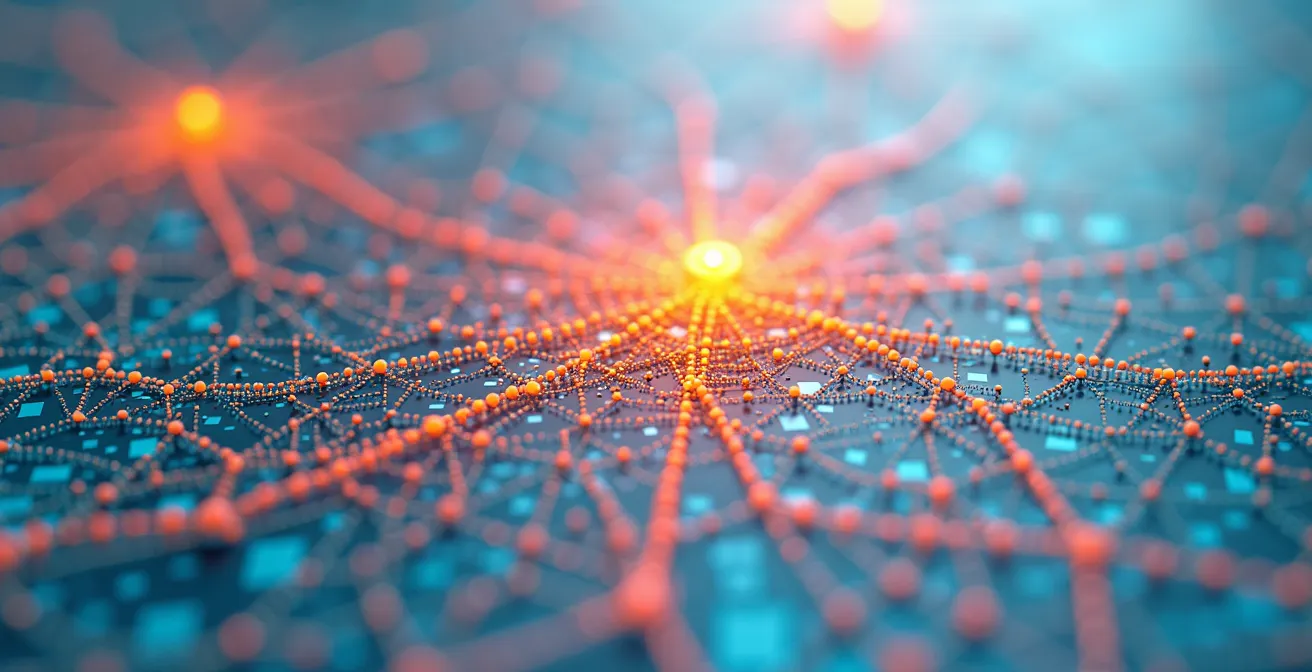 Extreme close-up of digital data points on screen showing London property trends